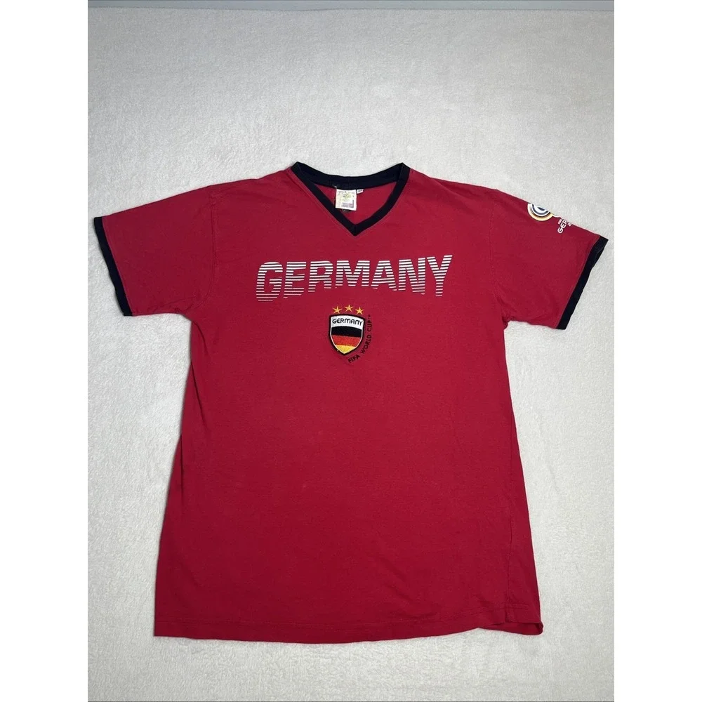 Vtg 2006 Fifa World Cup Germany Red/Black Football Soccer‎ Shirt Men's Sz Medium